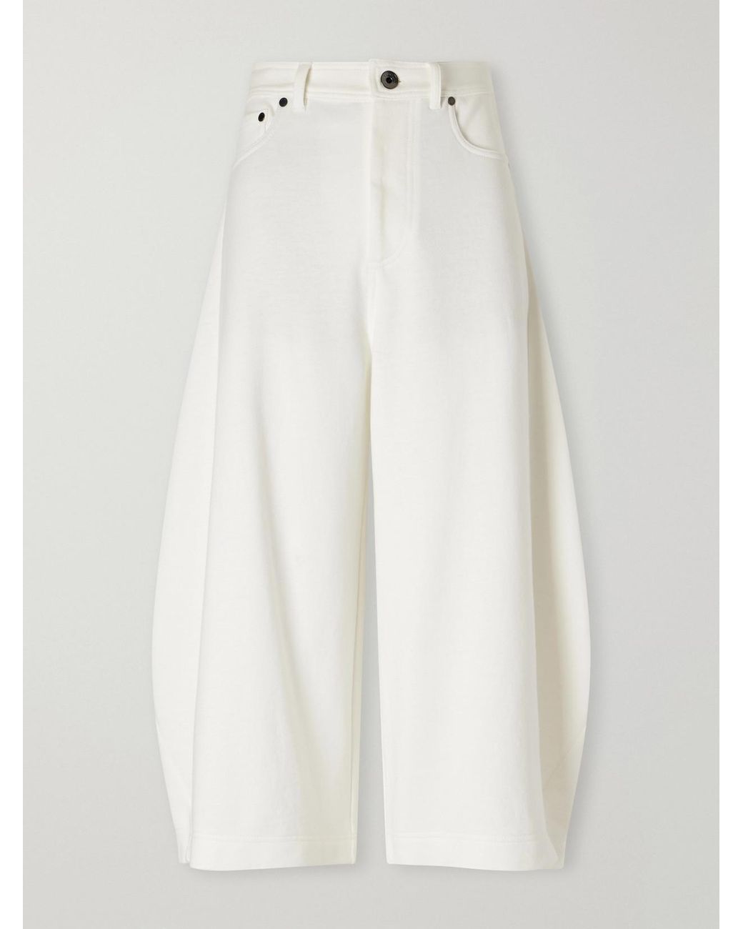 Brunello Cucinelli White Cotton And Linen-Blend Jersey Wide-Leg Shorts