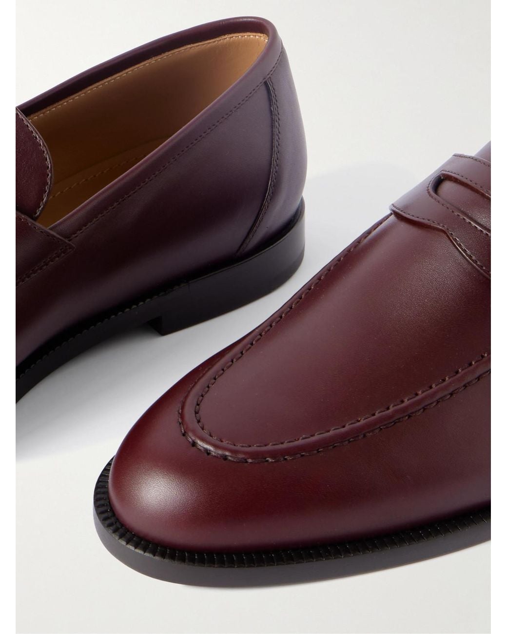 Loro Piana Purple Sergio Leather Loafers