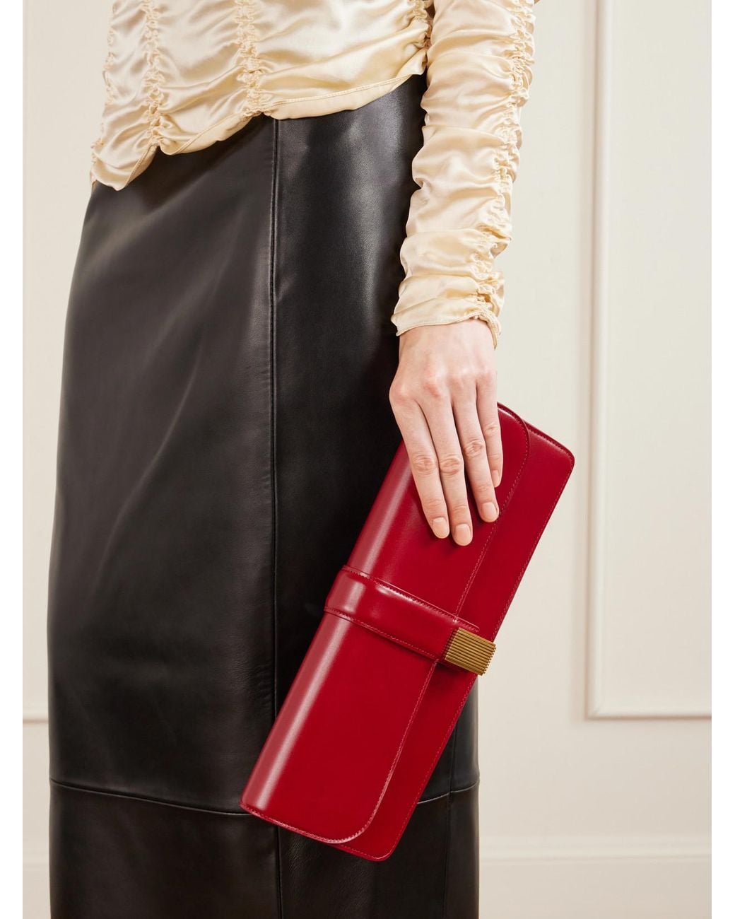 Khaite Red Blake Leather Clutch