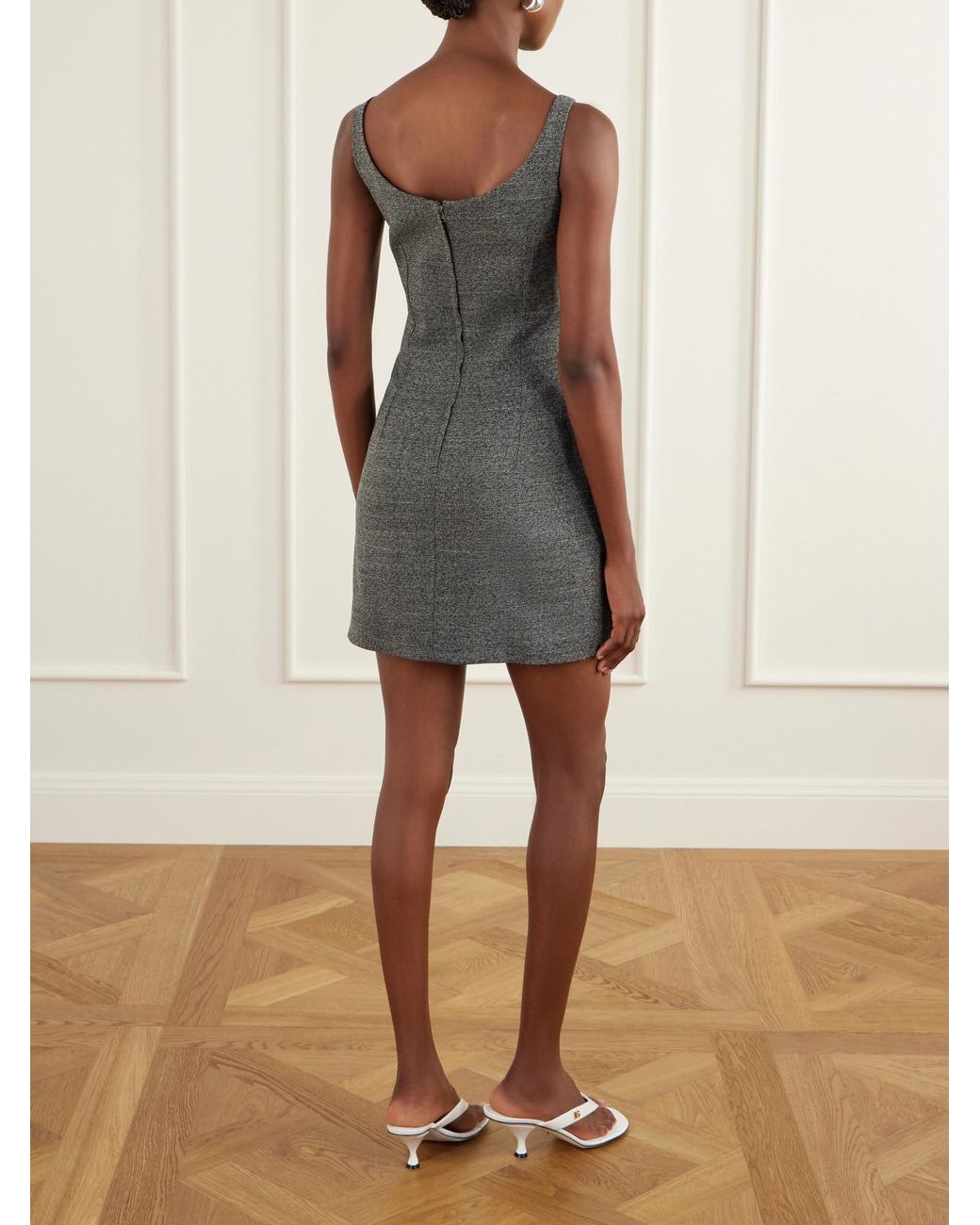 Dolce & Gabbana Gray Stretch-Wool Mini Dress