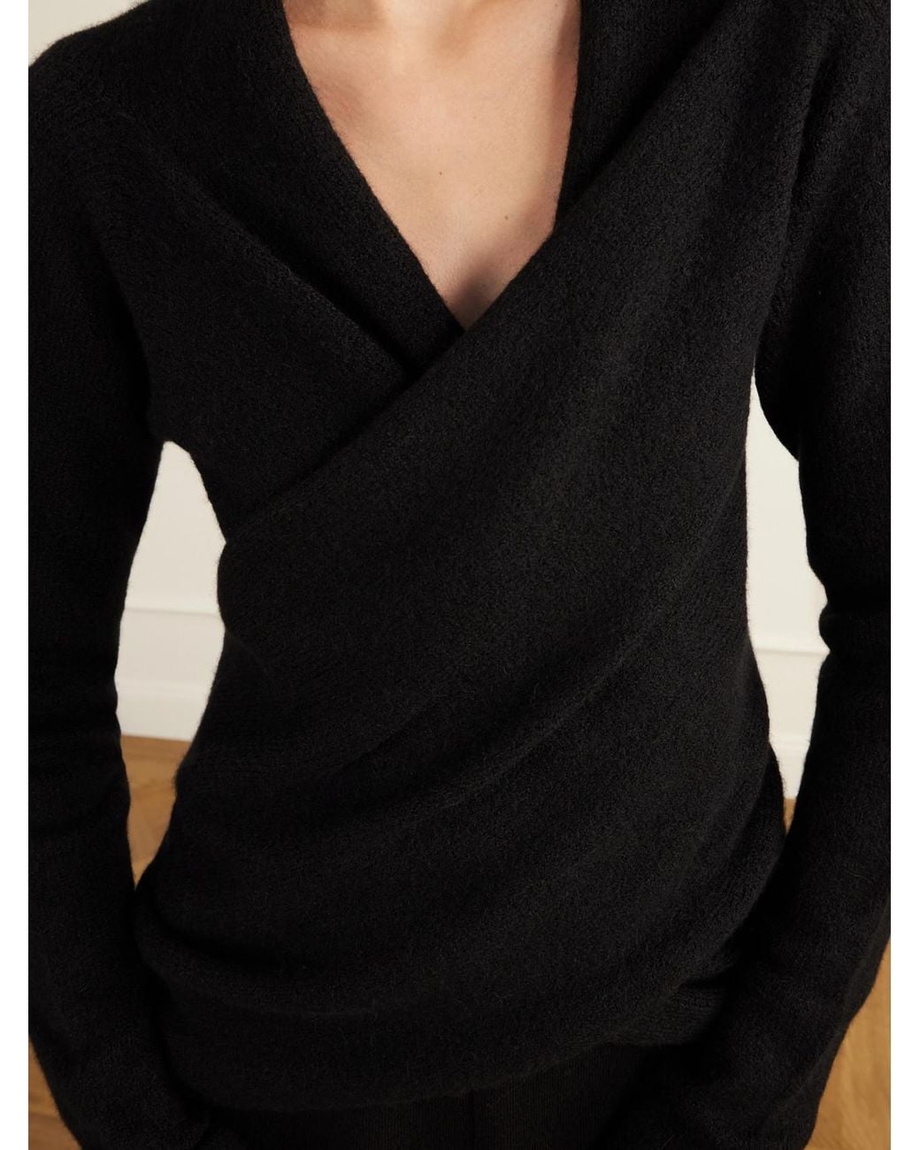 Lauren Manoogian Blue Soft Mobius Alpaca And Cashmere-Blend Wrap Cardigan