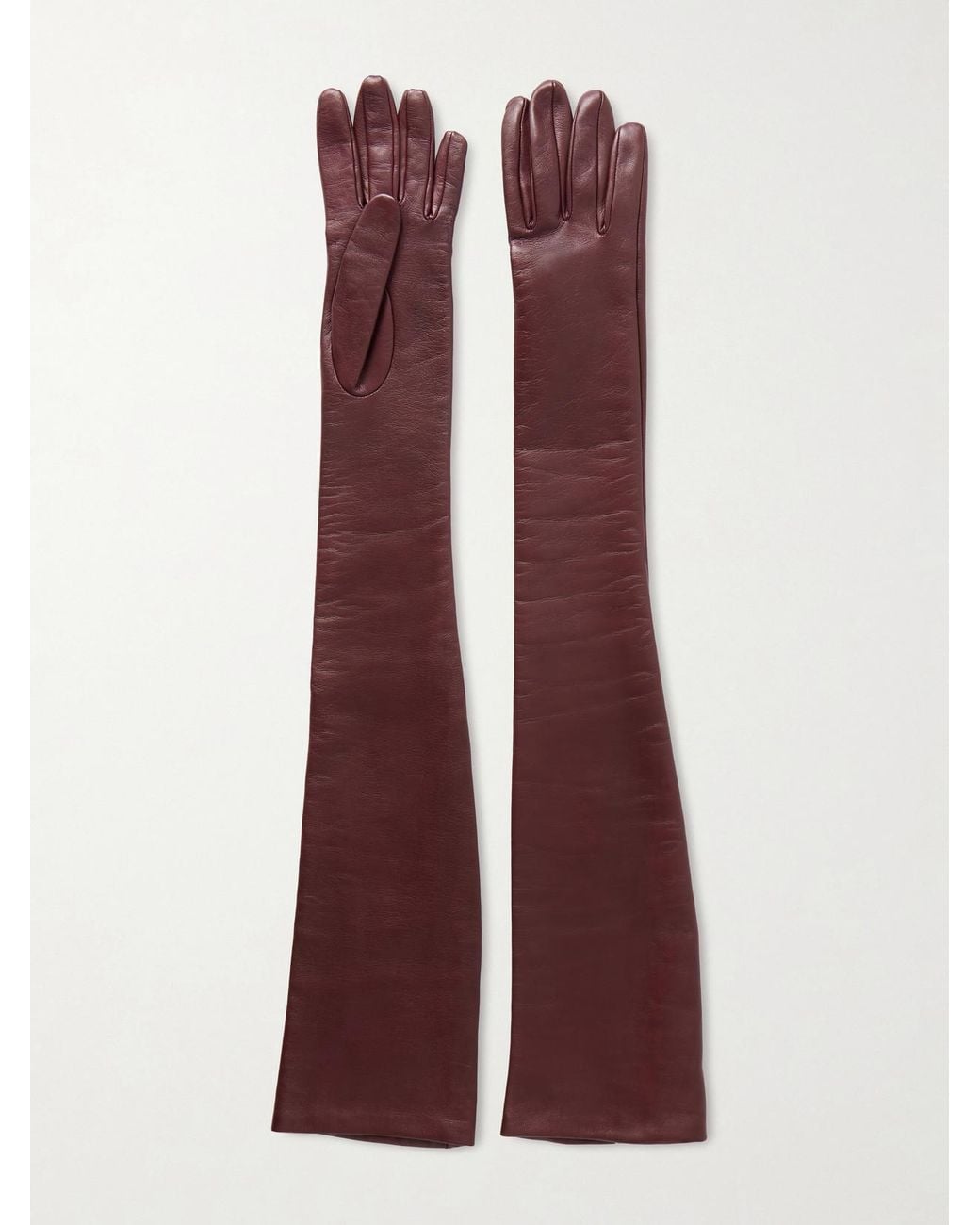 Totême Purple Leather Gloves