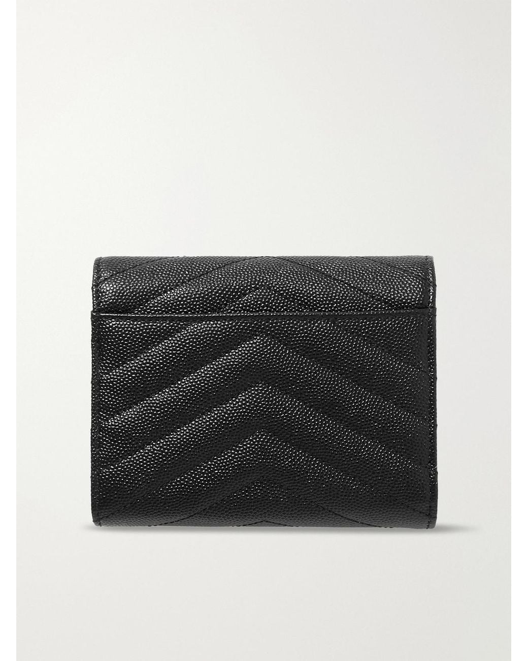 Saint Laurent Black Monogramme Quilted Textured-Leather Wallet