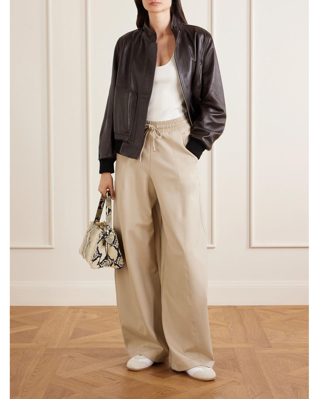Max Mara Natural Olmo Jersey Wide-Leg Pants