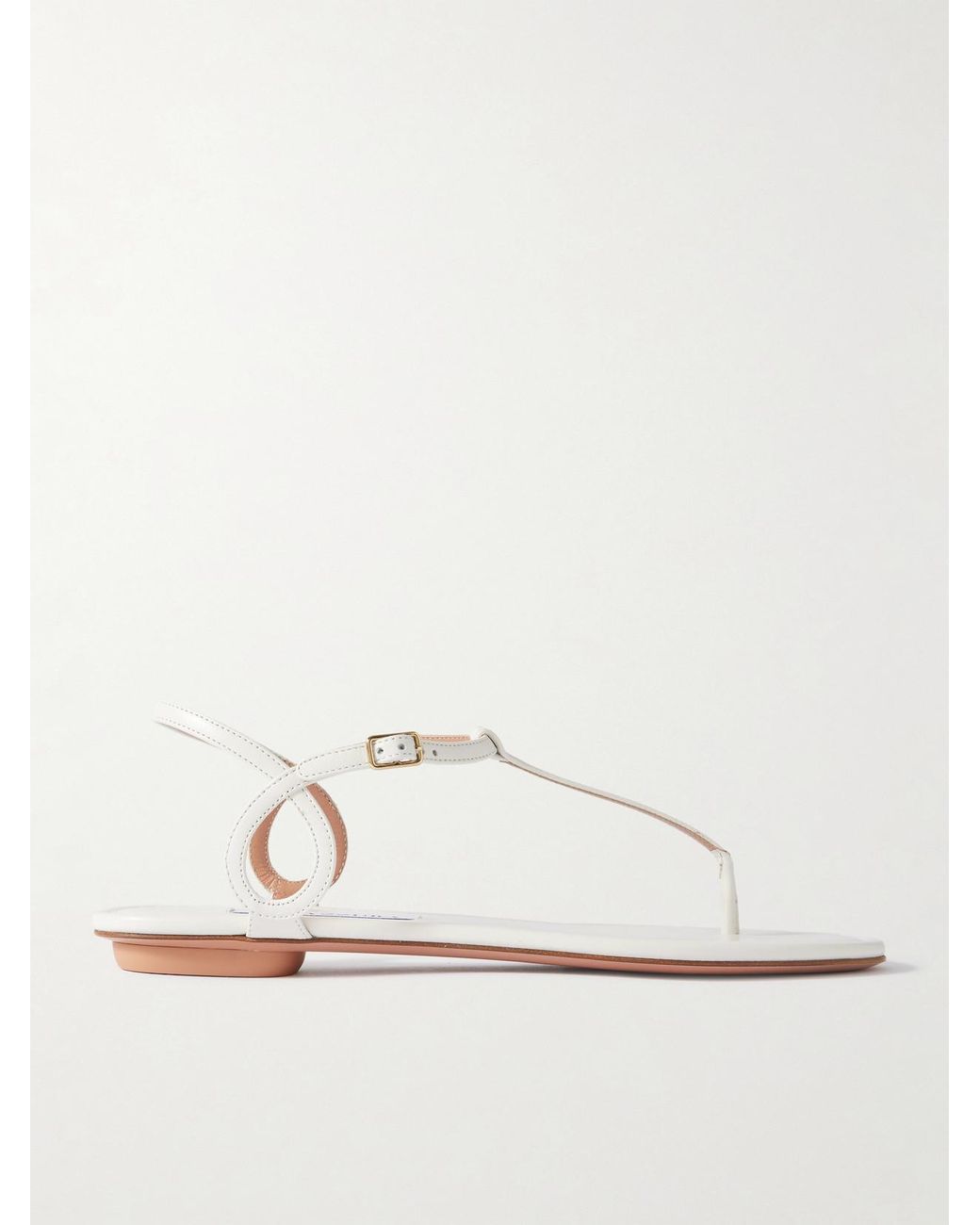 Aquazzura White Almost Bare Leather Sandals