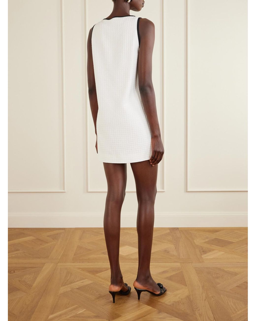 Valentino Garavani Natural Canestrello Cotton-Tweed Mini Dress