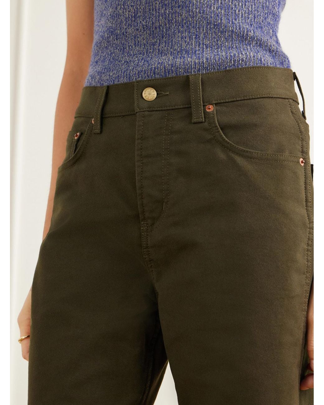 B Sides Green Plein Mid-Rise Straight-Leg Jeans