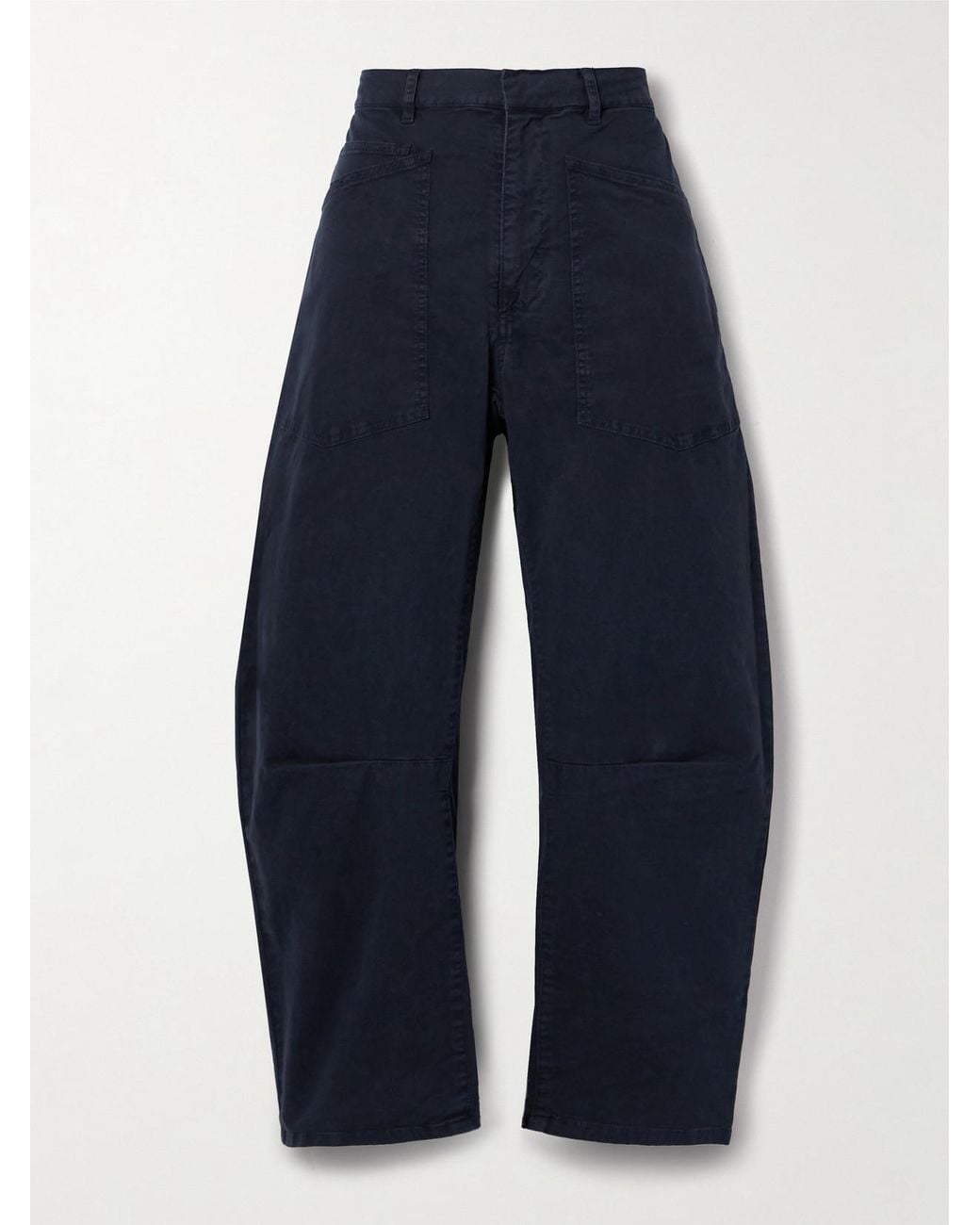 Nili Lotan Blue Shon Cotton-Blend Twill Tapered Pants
