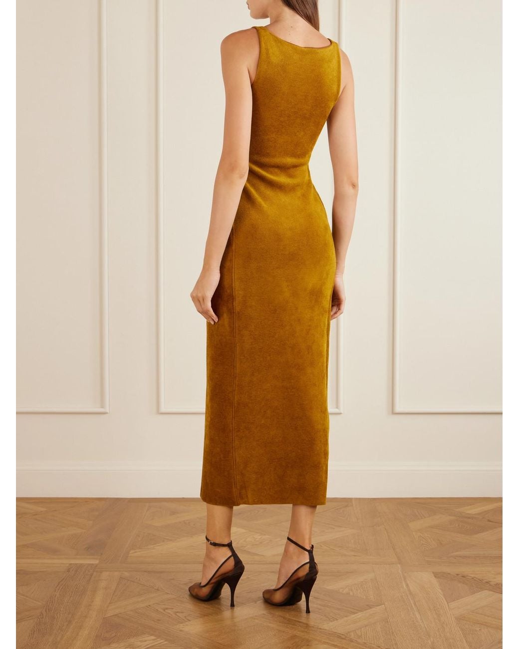Alaïa Metallic Terry Midi Dress