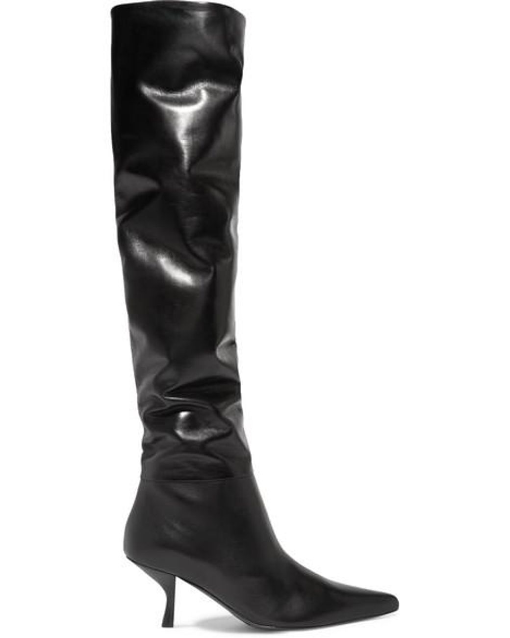 The Row Bourgeoise Leather Knee Boots in Black | Lyst UK