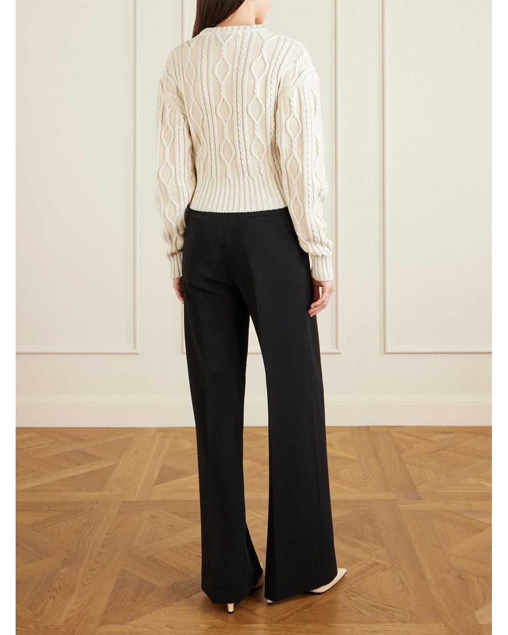 Jacquemus Natural Amelo Cable-Knit Cotton Sweater