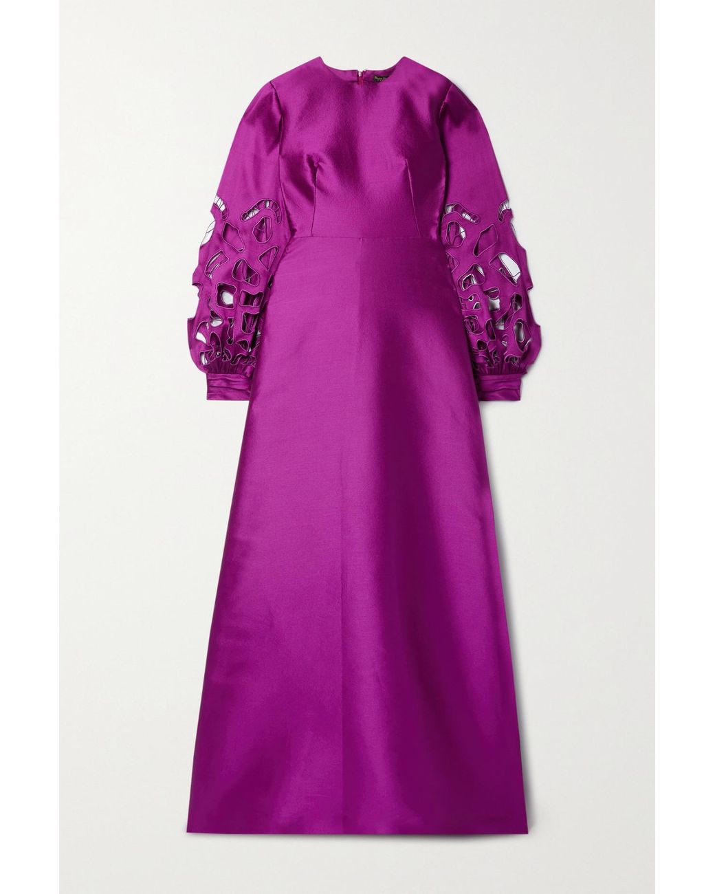 Reem Acra Satin Robe Aus Seiden-piqué in Lila Damen Bekleidung Kleider Kleider für formelle Anlässe und Abendkleider 