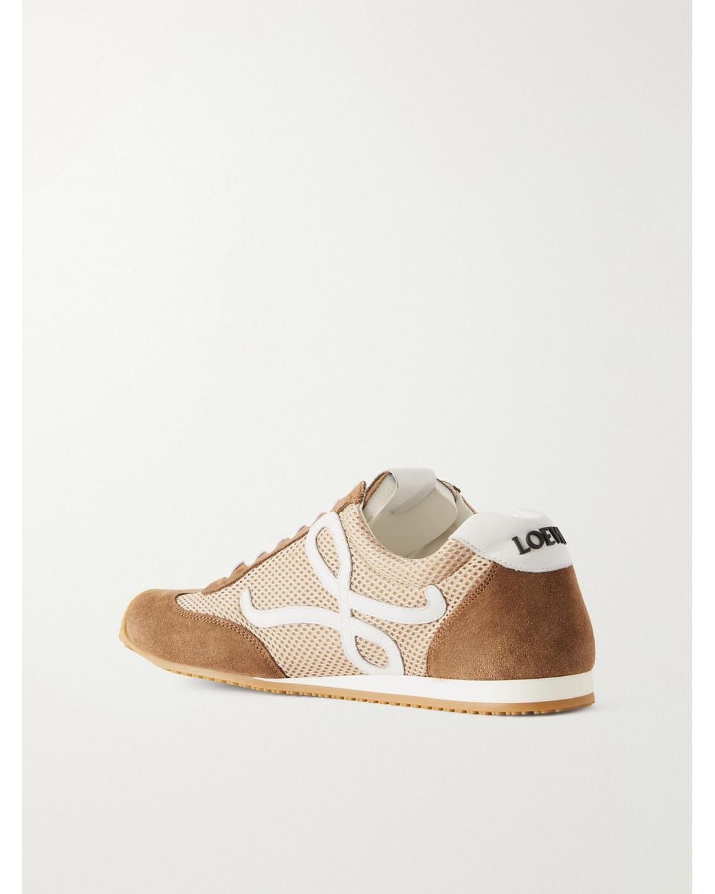 Loewe Natural Ballet Runner 2.0 Logo-Appliquéd Suede-Trimmed Mesh Sneakers
