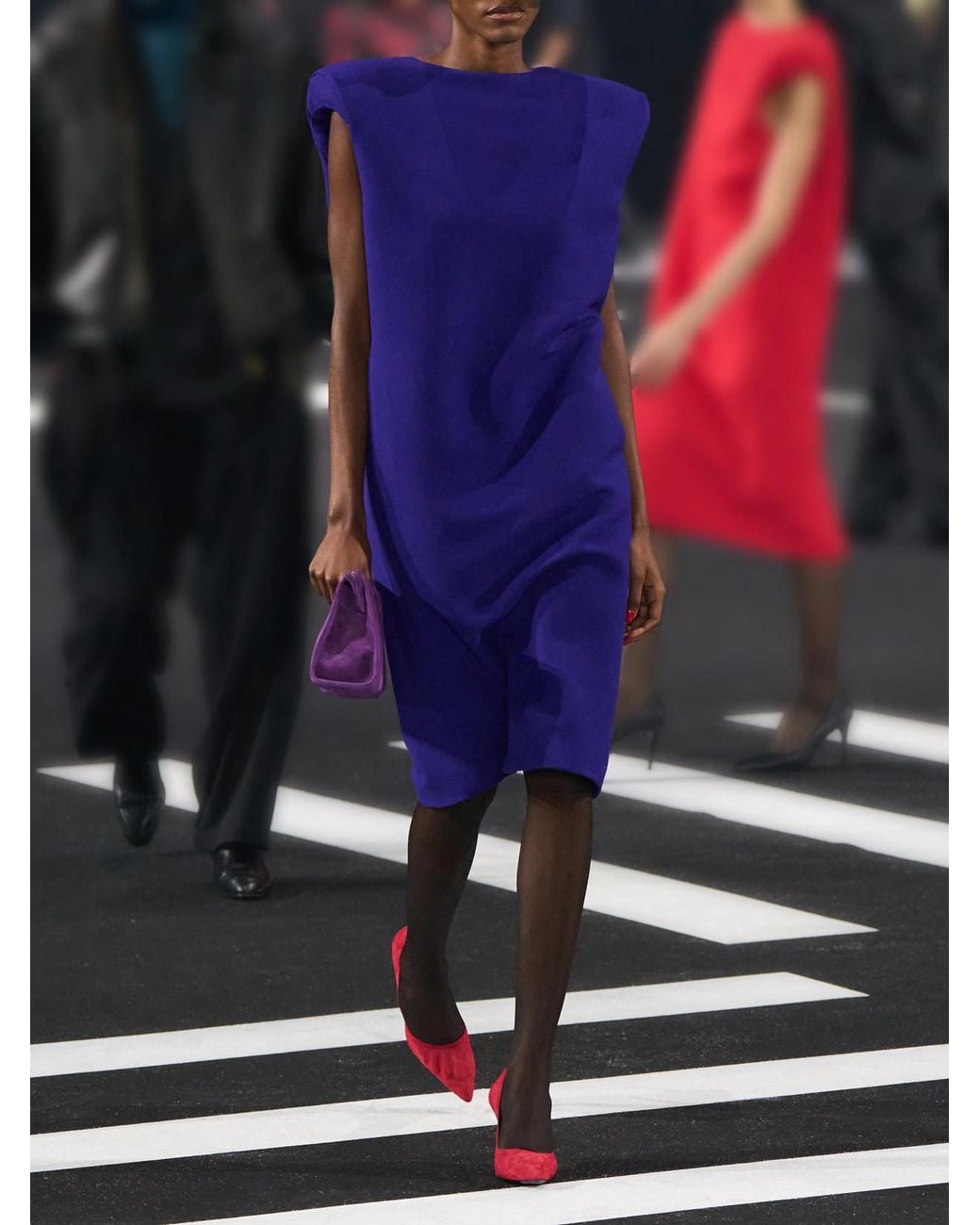 Willy Chavarria Purple Wool Midi Dress