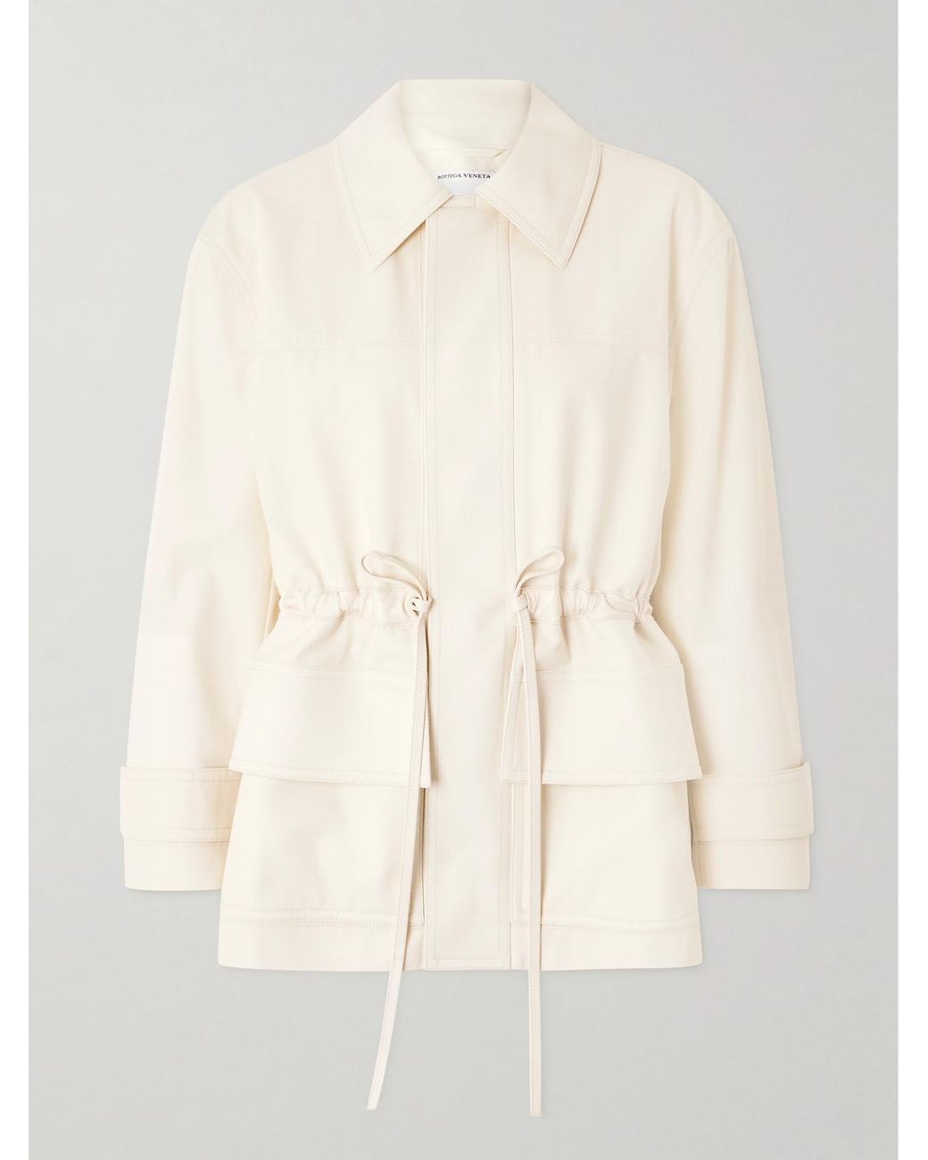 Bottega Veneta Natural Leather-Trimmed Cotton-Twill Jacket