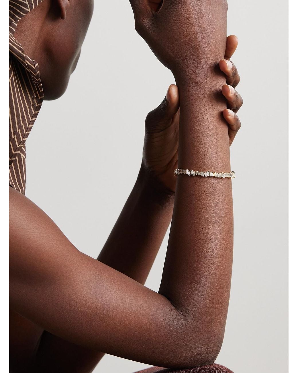 Suzanne Kalan Natural 18-Karat Diamond Tennis Bracelet