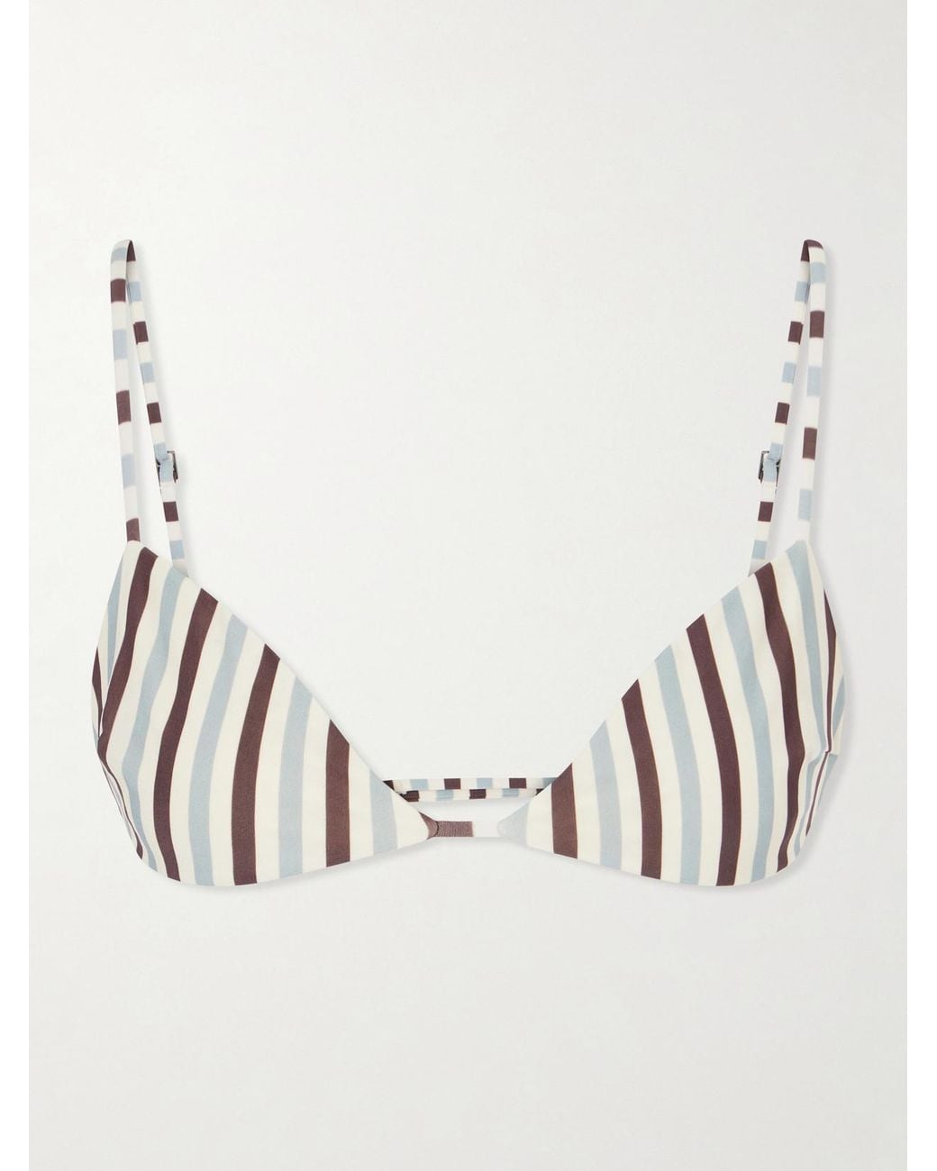 Haight Brown Vitoria Striped Triangle Bikini Top