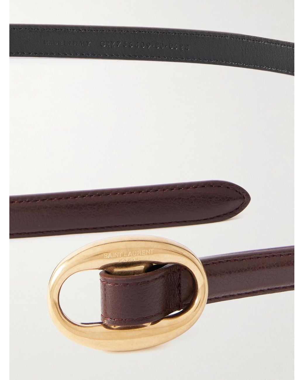 Saint Laurent Gray Leather Belt