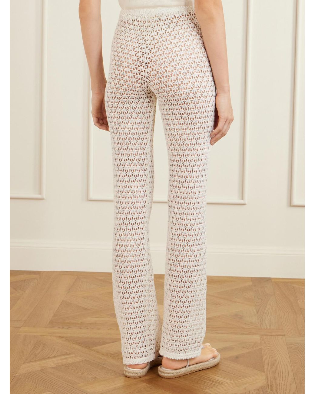 SARA CRISTINA White Playa Crocheted Cotton Coverup