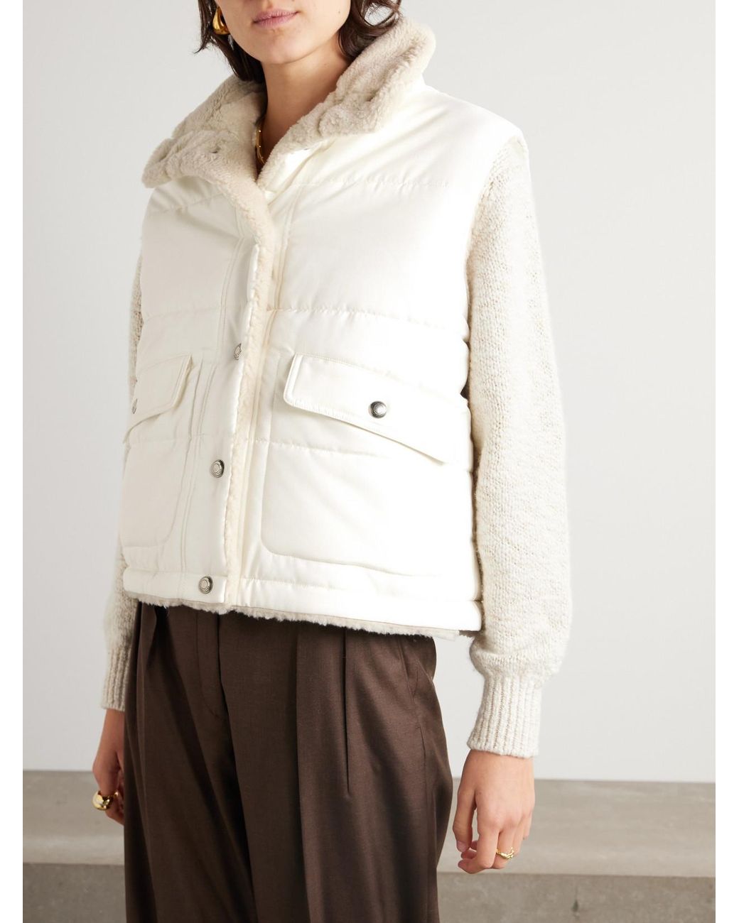 Loro Piana Natural Leone Quilted Silk-Shell Vest