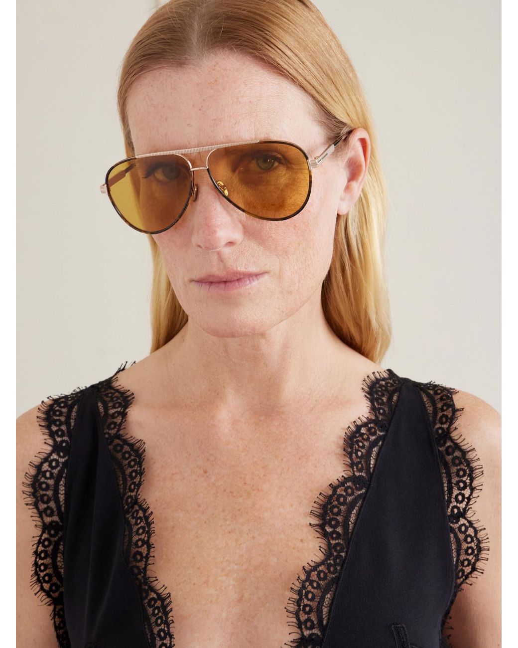 Tom Ford Natural Rupert-02 Aviator-Style Tortoiseshell And Metal Sunglasses