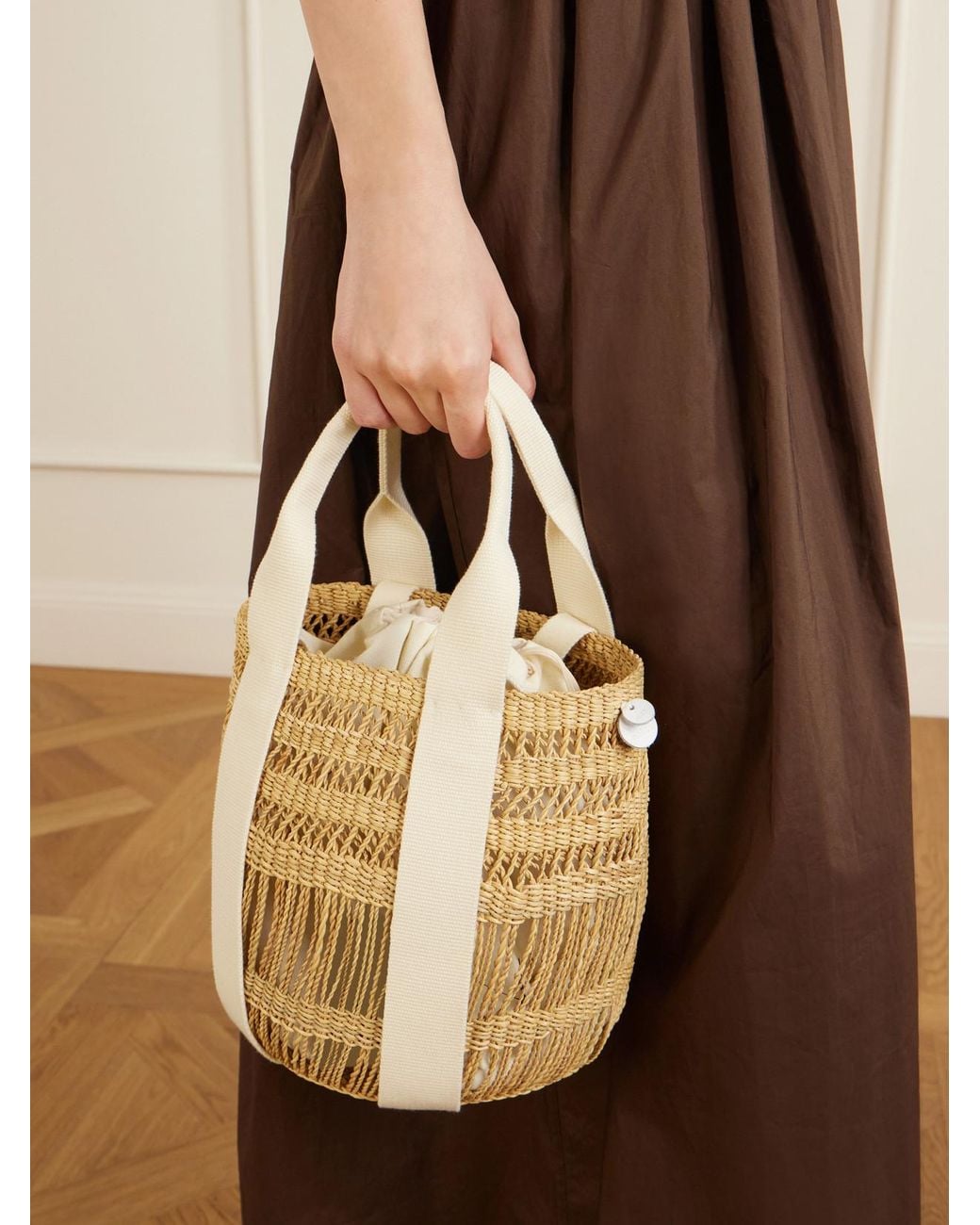 Muuñ Natural Mixy Raffia Bucket Bag