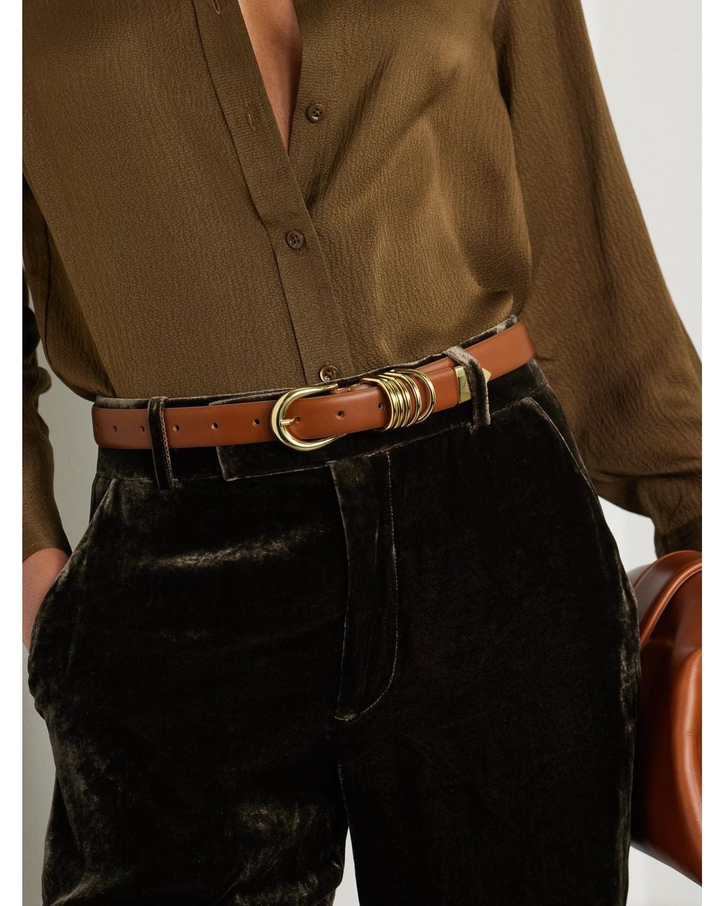 DEHANCHE Brown Hollyhock Leather Belt