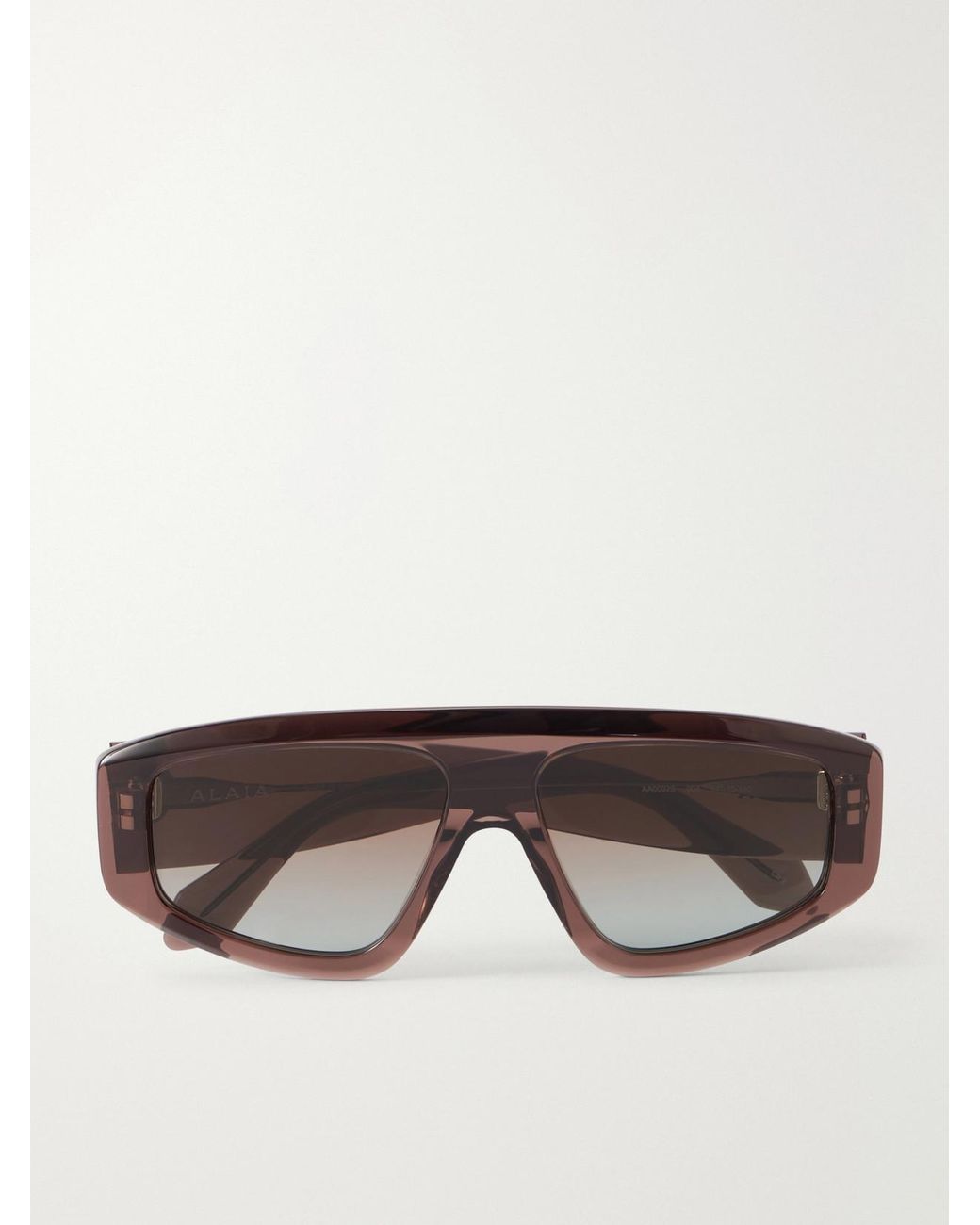 Alaïa Brown Mask D-Frame Recycled-Acetate Sunglasses