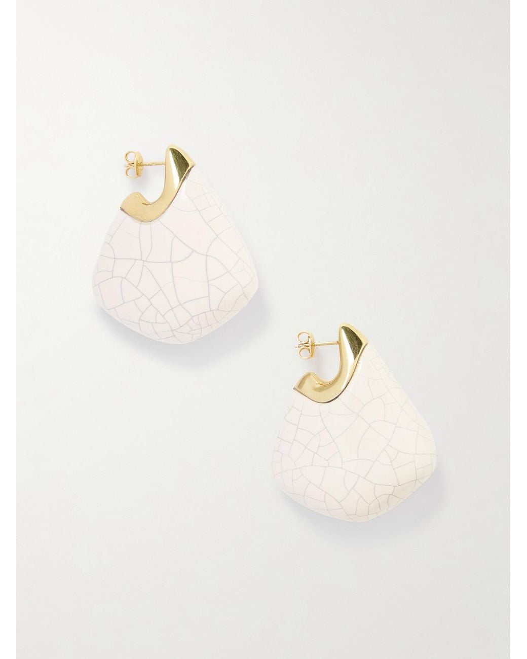 Bottega Veneta Natural Plated Ceramic Earrings