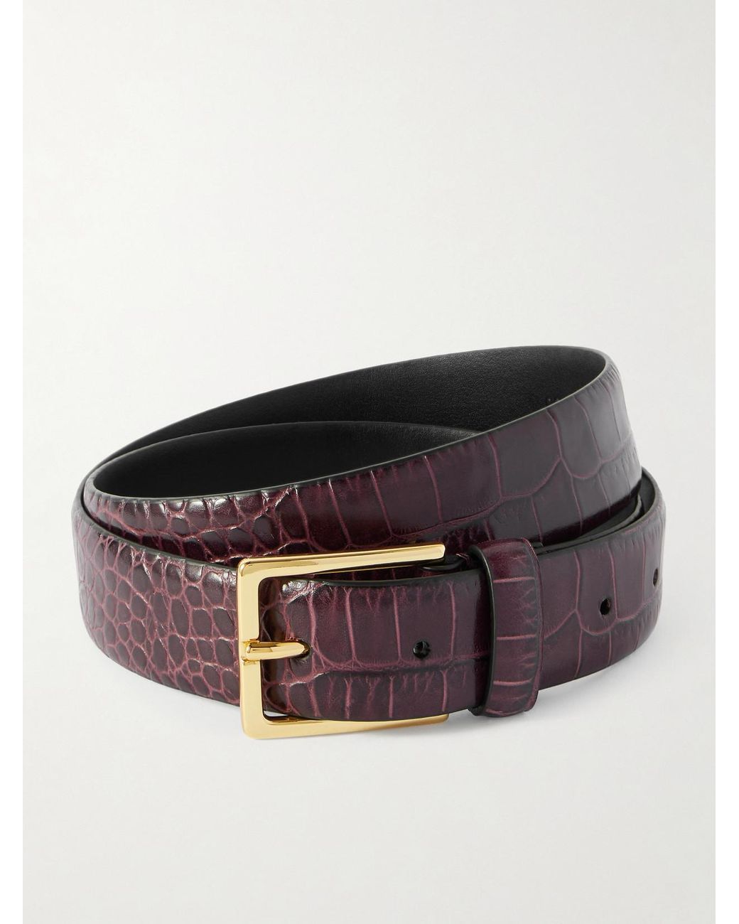 Andersons Brown Croc-Effect Leather Belt
