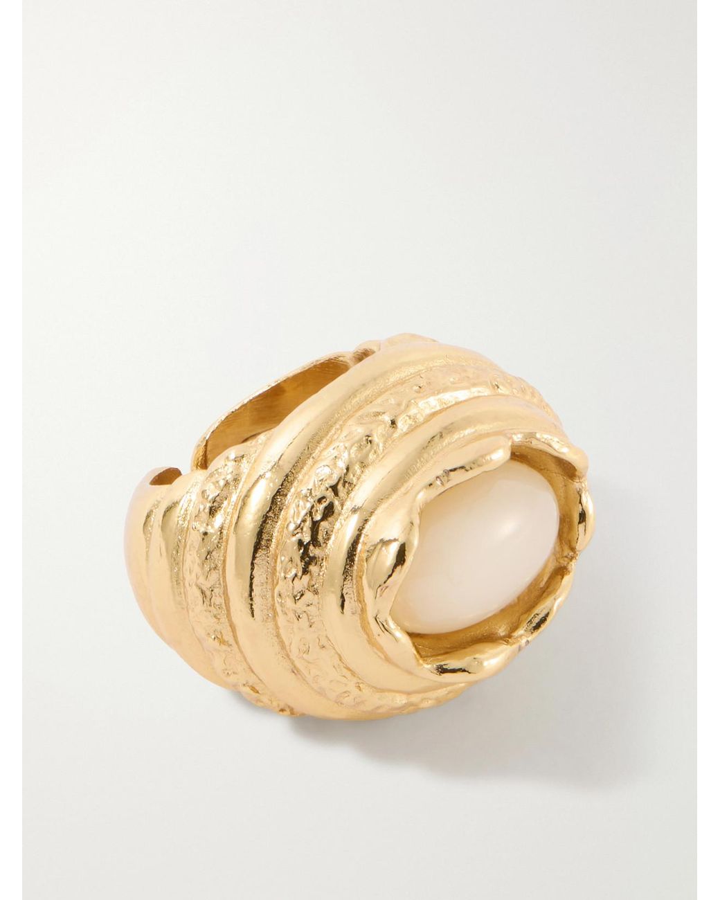 Paola Sighinolfi Metallic Amanda 18-Karat-Plated Pewter And Resin Ring