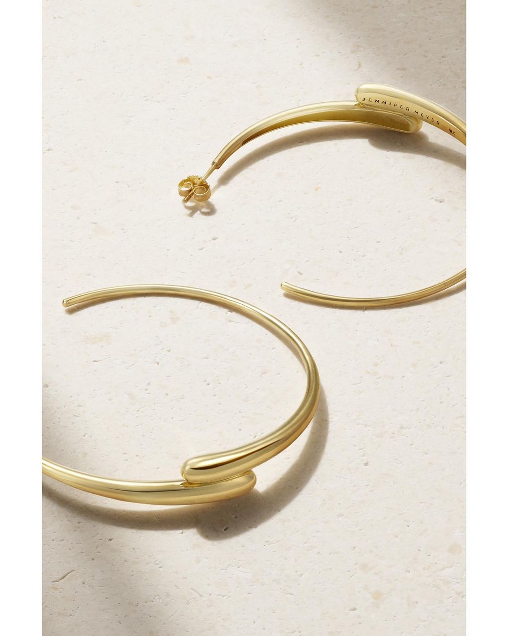 Jennifer Meyer Natural Double Dome Medium 18-Karat Hoop Earrings