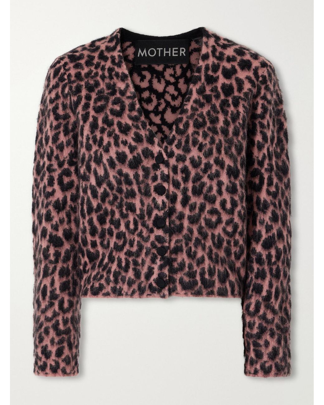 Mother Multicolor The Baby Peek-A-Boo Animal-Printed Mohair And Wool-Blend Brushed Cardigan