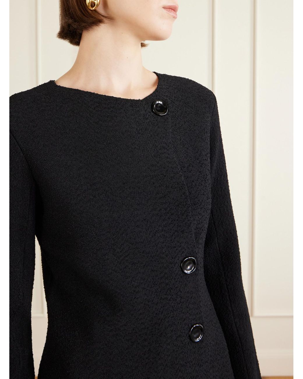 Proenza Schouler Black Sukki Draped Bouclé Jacket