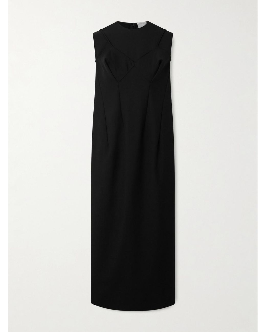 Calvin Klein Black Pina Wool Midi Dress