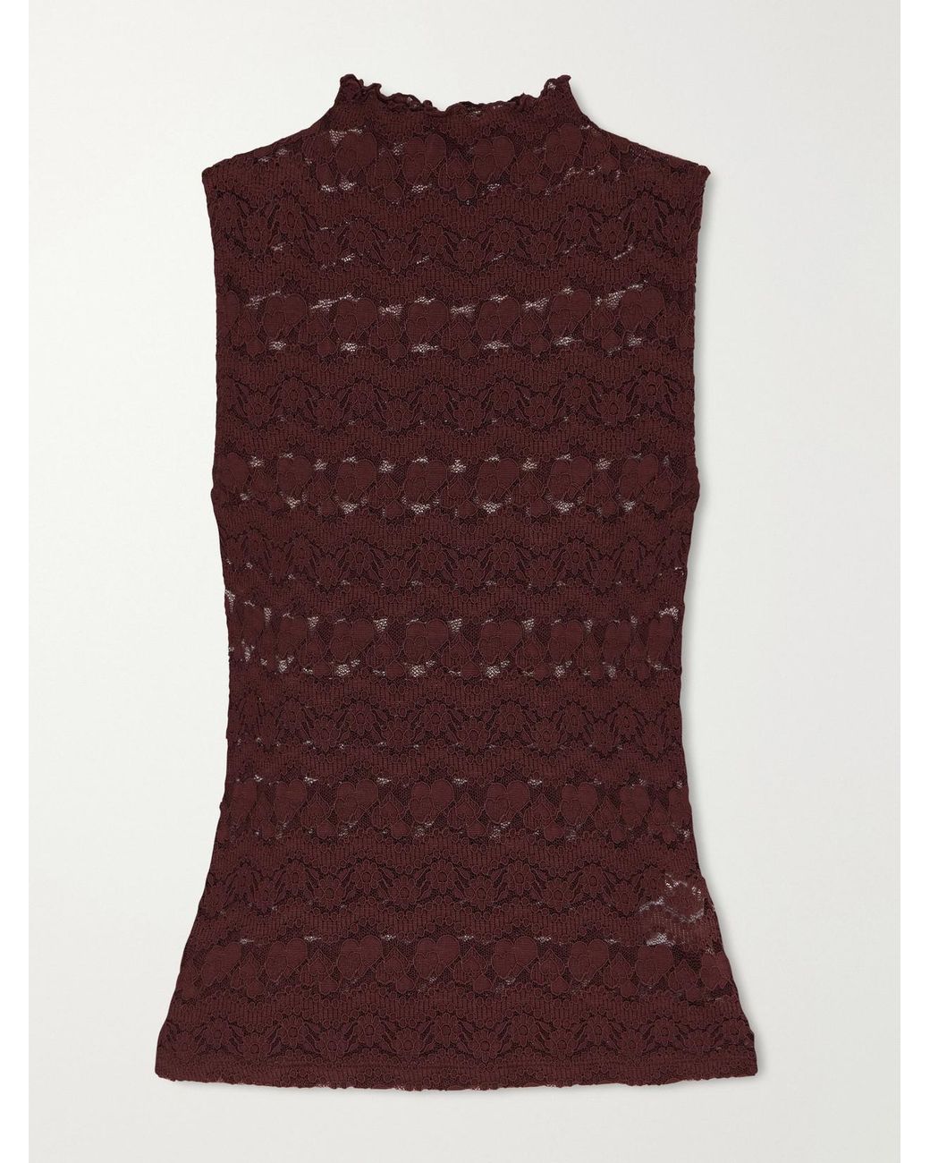 Veronica Beard Purple Alora Lace Tank