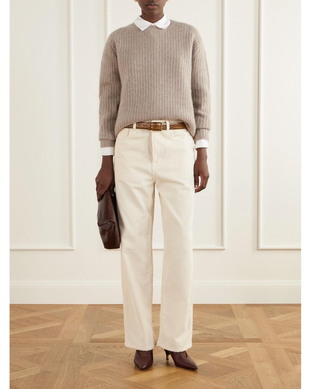 arch4 Natural Nisha Ribbed Cashmere Sweater