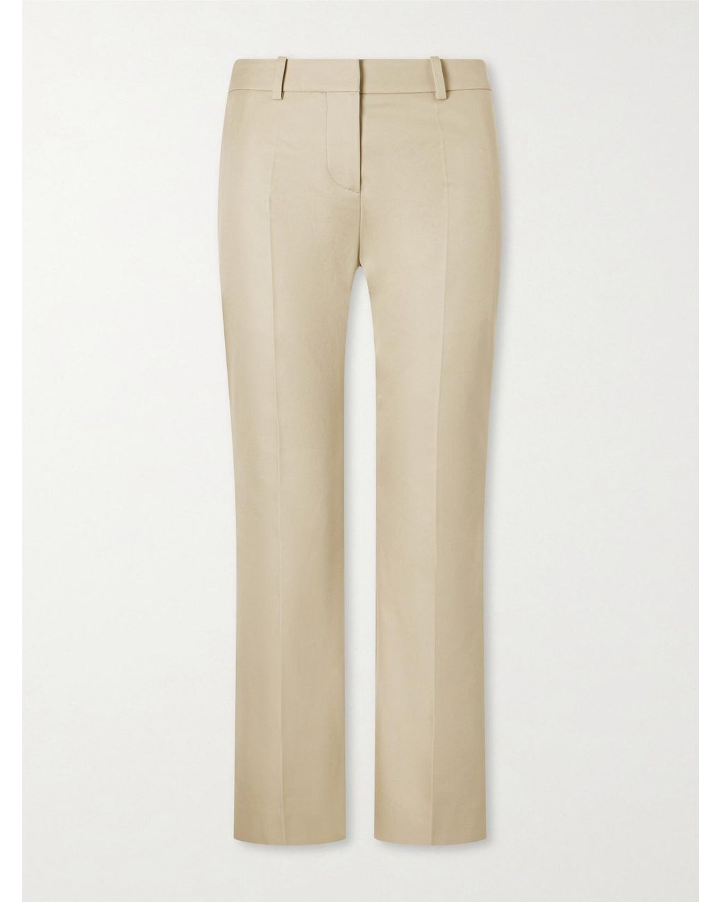 Balenciaga Natural Cotton-Gabardine Straight-Leg Pants
