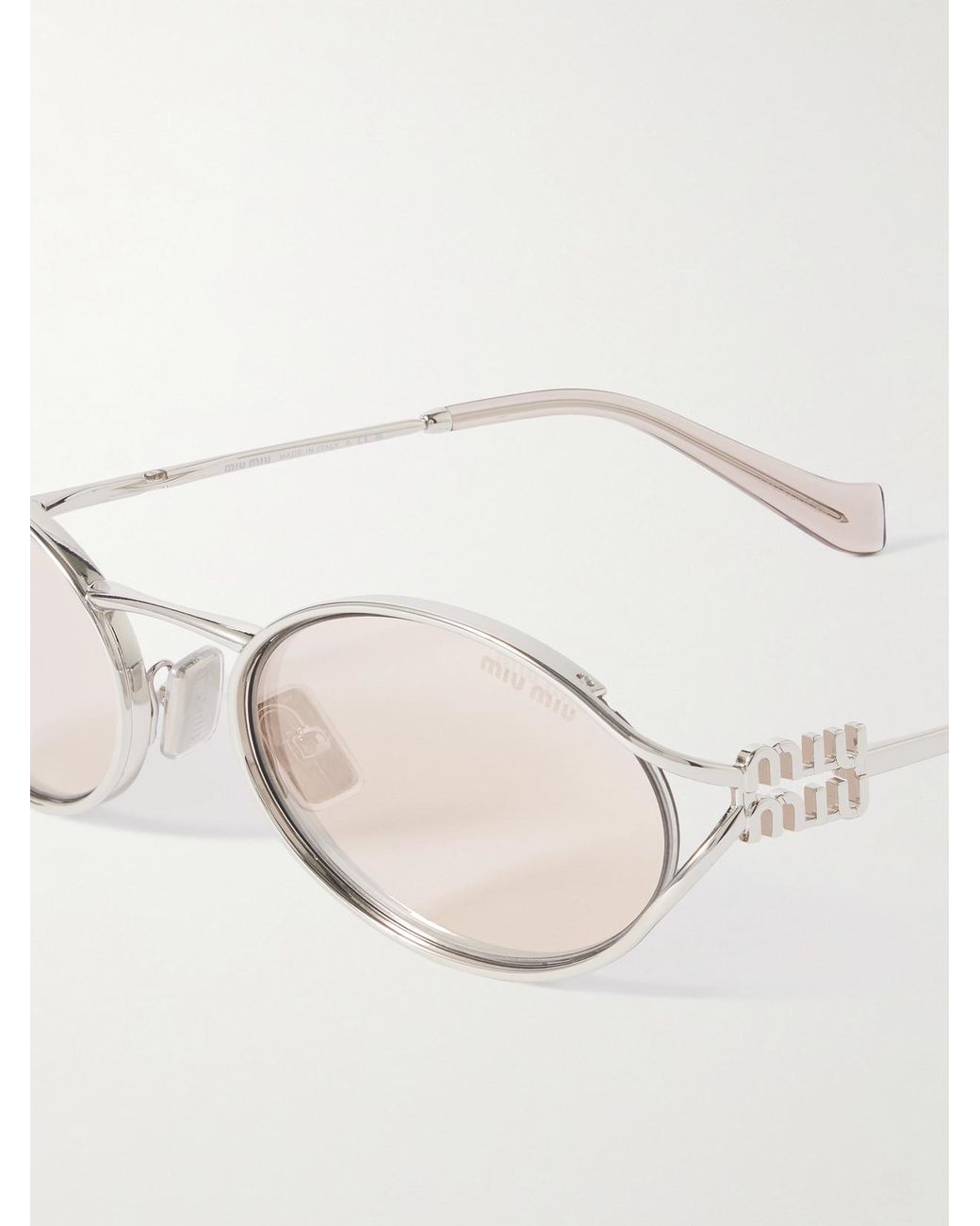 Miu Miu Natural Oval-Frame-Tone Sunglasses