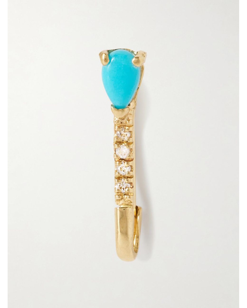 Loren Stewart Blue Mini 14-Karat, And Diamond Single Earring