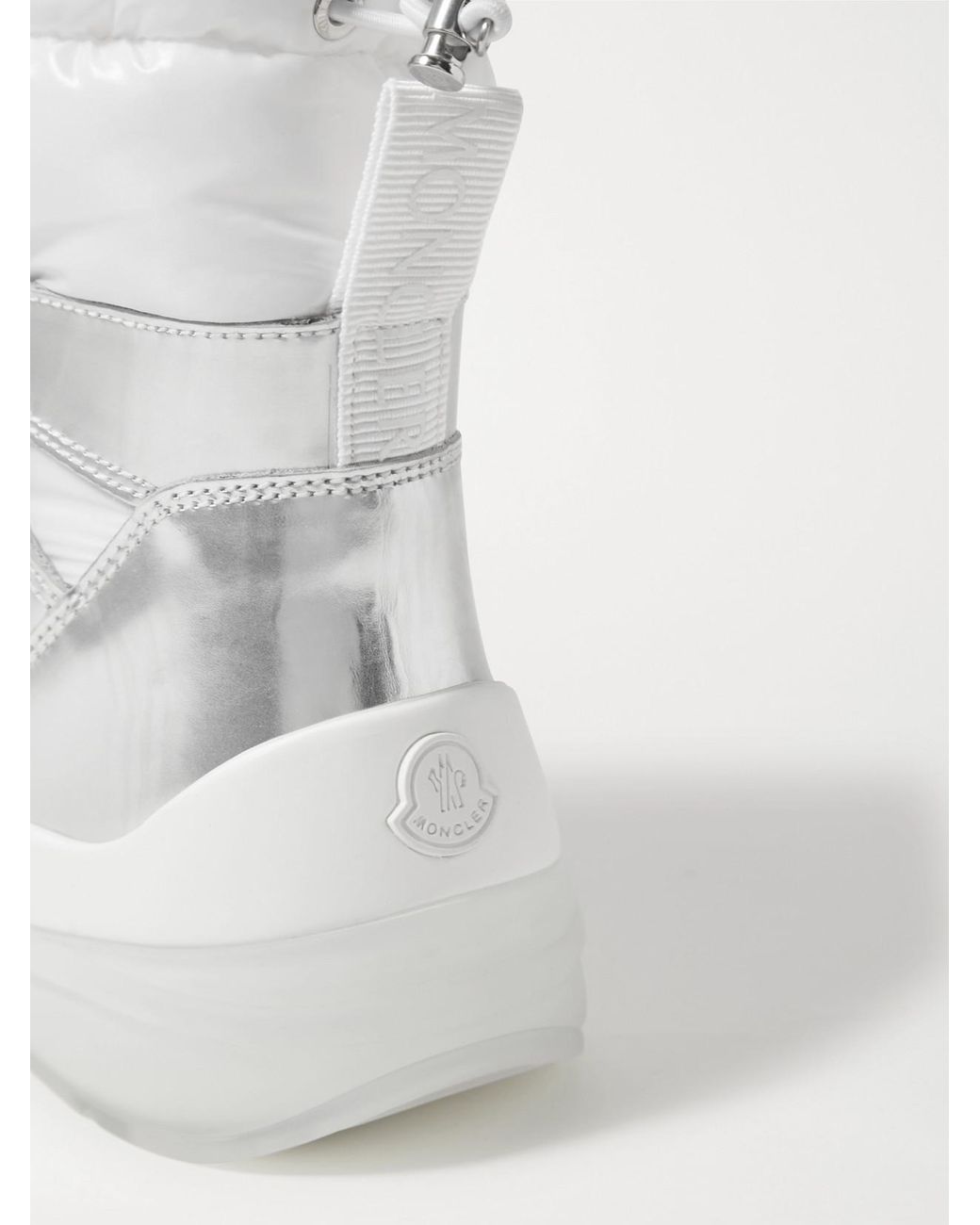 Moncler Gray Insolux Metallic Leather And Padded Shell Ankle Boots