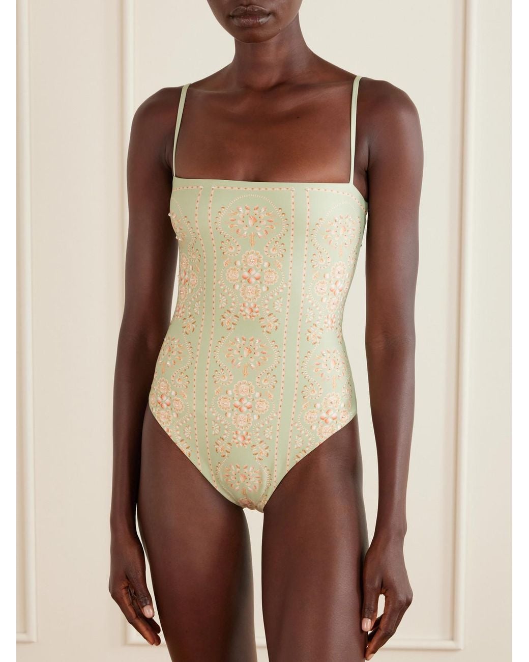 Agua Bendita Natural Durazno Playa Printed Recycled Swimsuit