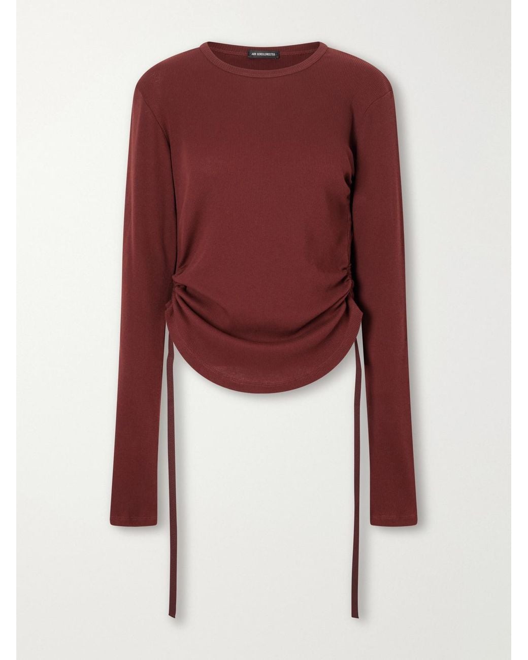 Ann Demeulemeester Dot Gathered Ribbed Cotton T-Shirt