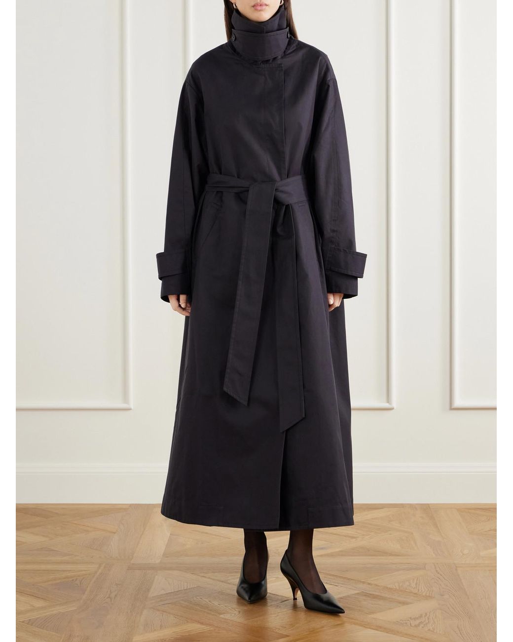 Kallmeyer Black Gabin Cotton-Gabardine Trench Coat