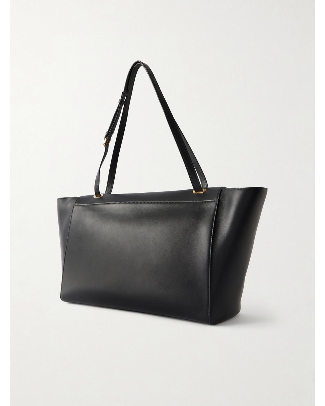 SAVETTE Black Trapeze Large Leather Shoulder Bag