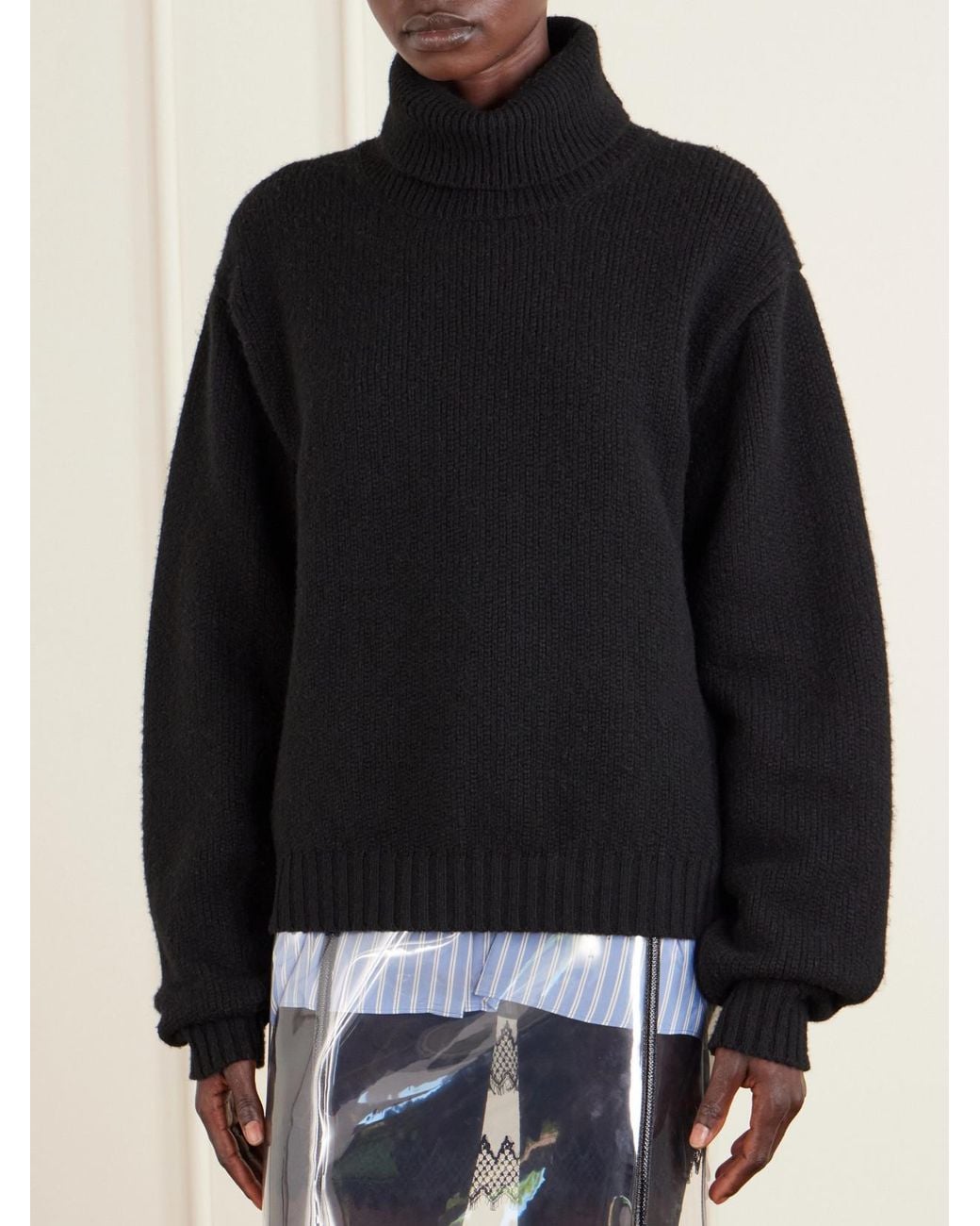 Tom Ford Black Wool, Cashmere And Mohair-Blend Turtleneck Sweater