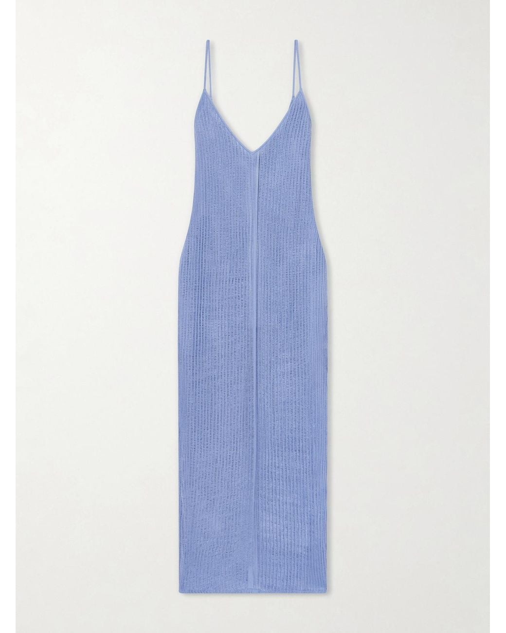 Haight Blue Luna Open-Knit Midi Dress