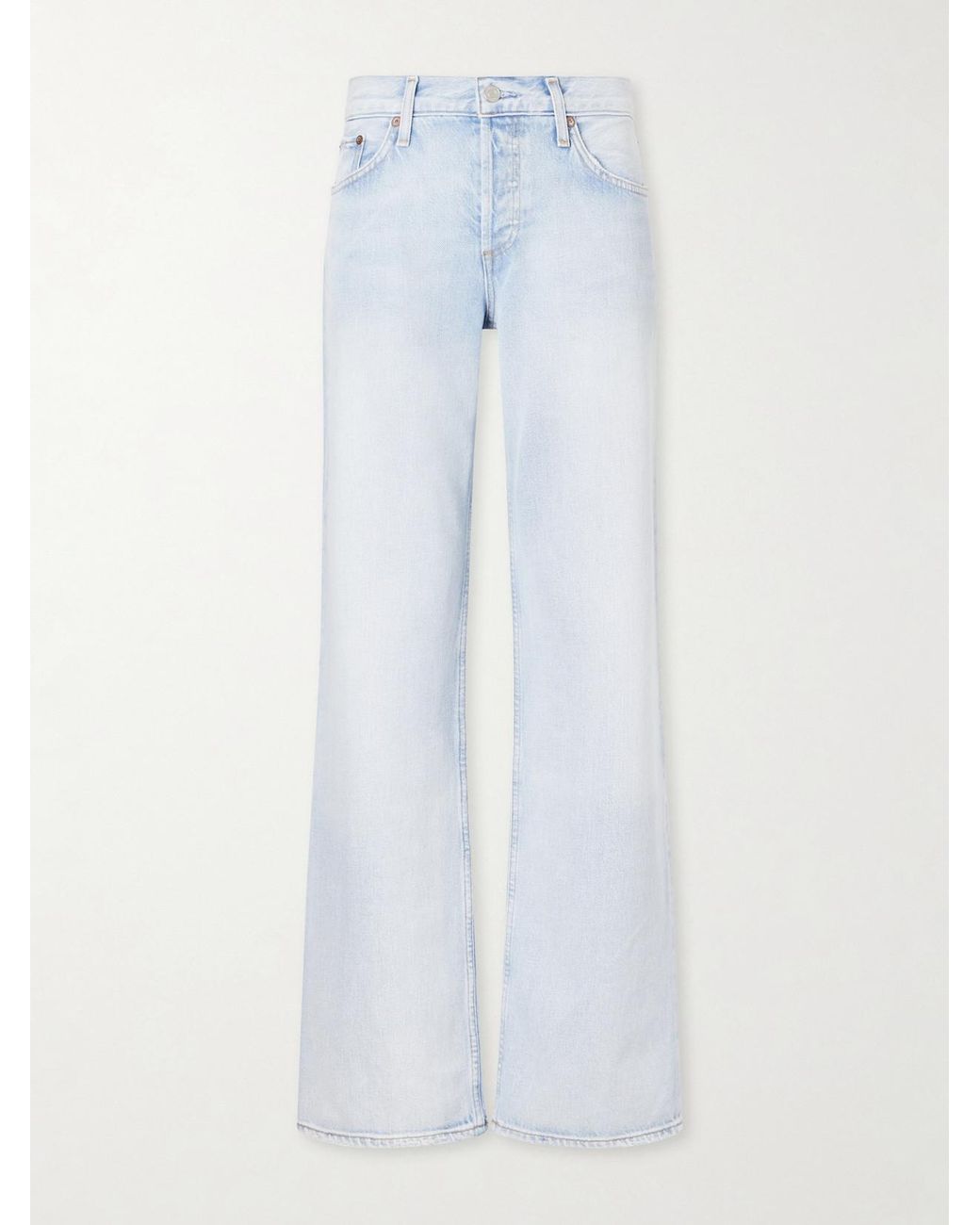 Agolde Blue Low Rise Loose Organic Flared Jeans