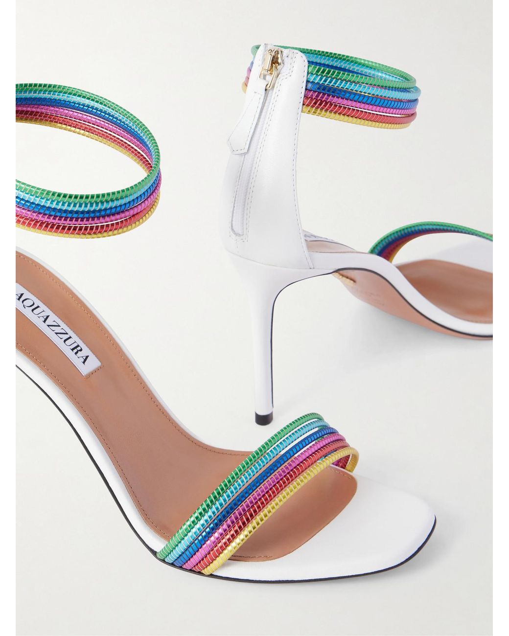 Aquazzura Sway 85 Metallic Sandals