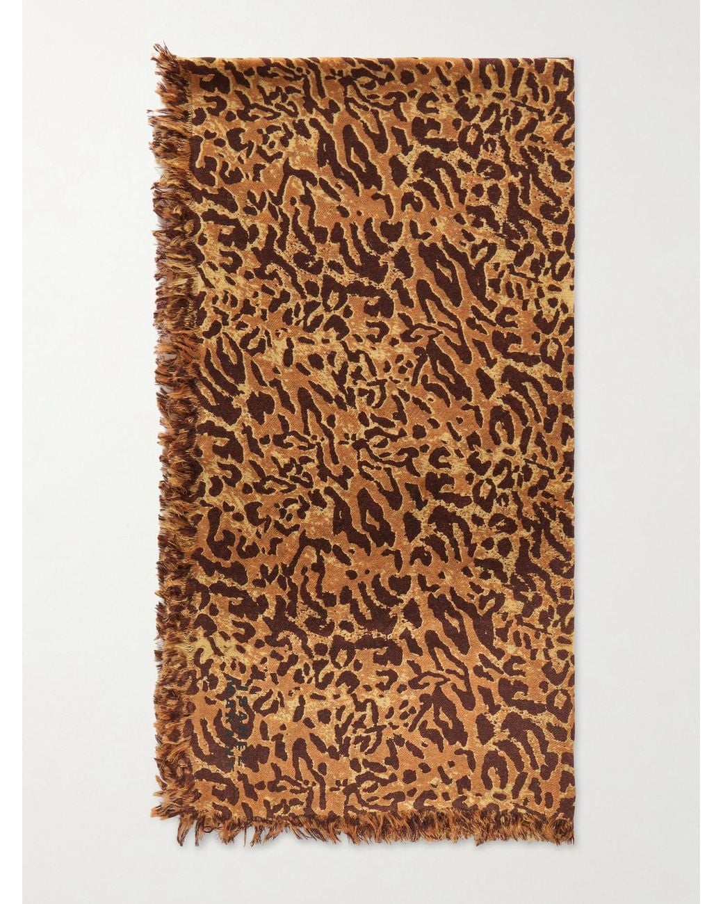 Isabel Marant Brown Alecia Leopard-Print Wool And Cashmere-Blend Scarf